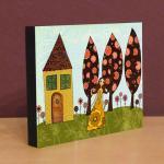Small Art Block Print Poppy..