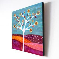 Large Wood Block Print of my Abstract Tree Painting - Amber
